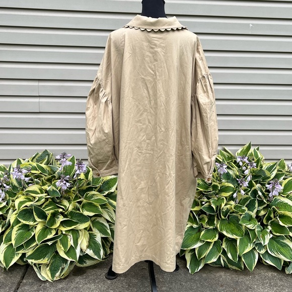 NWT Target Kika Vargas Scalloped Edge Trimmed Tan Trench Coat - Picture 10 of 15